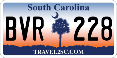 SC license plate BVR228