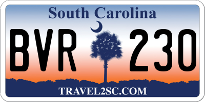 SC license plate BVR230