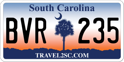 SC license plate BVR235