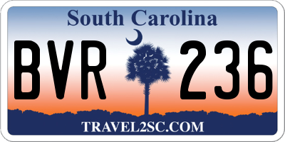 SC license plate BVR236