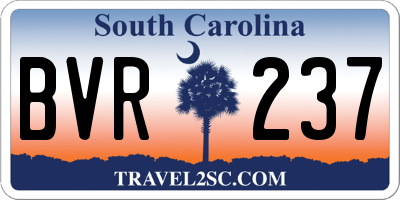 SC license plate BVR237