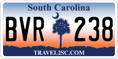 SC license plate BVR238