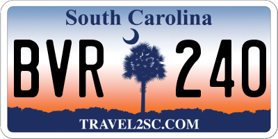 SC license plate BVR240