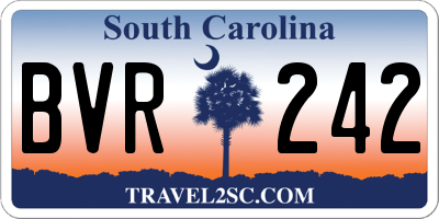 SC license plate BVR242