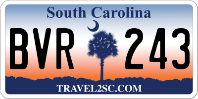 SC license plate BVR243