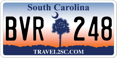SC license plate BVR248