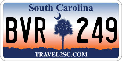 SC license plate BVR249