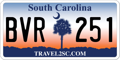 SC license plate BVR251