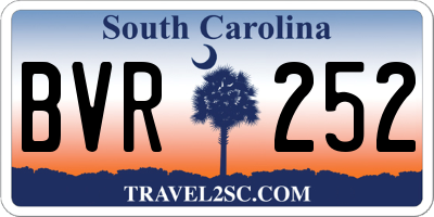 SC license plate BVR252