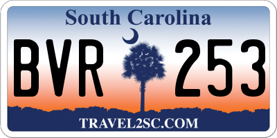 SC license plate BVR253