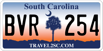SC license plate BVR254