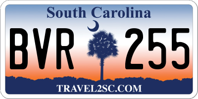 SC license plate BVR255