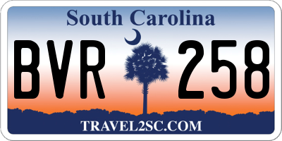 SC license plate BVR258