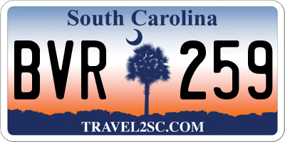 SC license plate BVR259