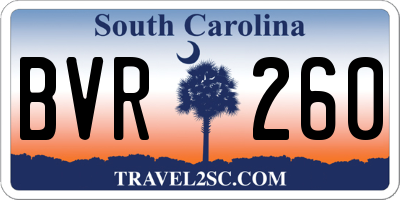 SC license plate BVR260
