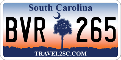 SC license plate BVR265