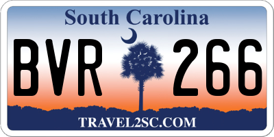 SC license plate BVR266