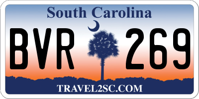 SC license plate BVR269