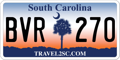 SC license plate BVR270