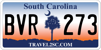 SC license plate BVR273