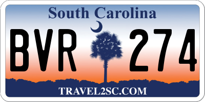 SC license plate BVR274