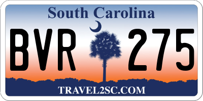 SC license plate BVR275