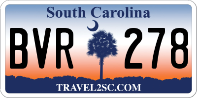 SC license plate BVR278