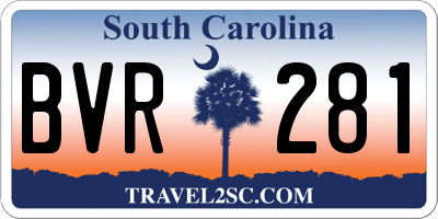 SC license plate BVR281