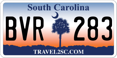 SC license plate BVR283