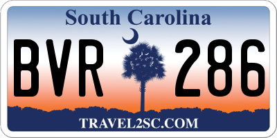 SC license plate BVR286