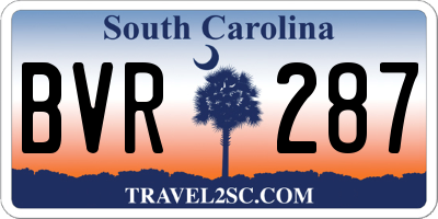 SC license plate BVR287