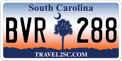 SC license plate BVR288