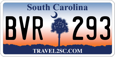 SC license plate BVR293