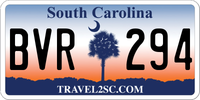 SC license plate BVR294
