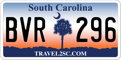 SC license plate BVR296