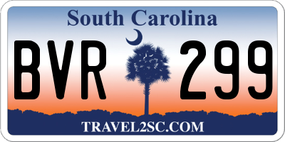 SC license plate BVR299
