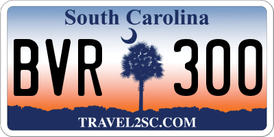 SC license plate BVR300