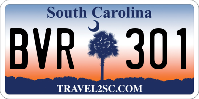 SC license plate BVR301