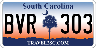SC license plate BVR303