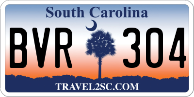 SC license plate BVR304