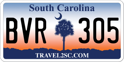 SC license plate BVR305