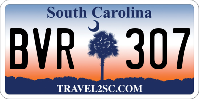 SC license plate BVR307