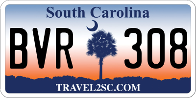 SC license plate BVR308