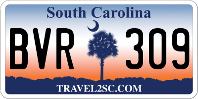 SC license plate BVR309