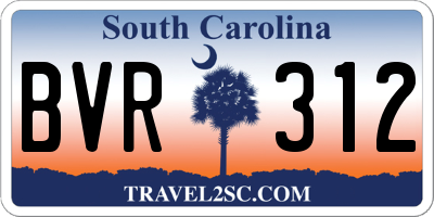 SC license plate BVR312