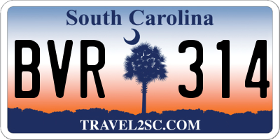 SC license plate BVR314