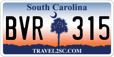 SC license plate BVR315