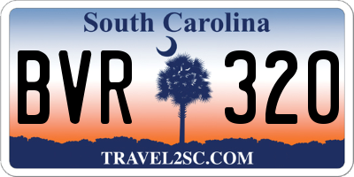 SC license plate BVR320