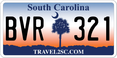 SC license plate BVR321
