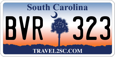 SC license plate BVR323